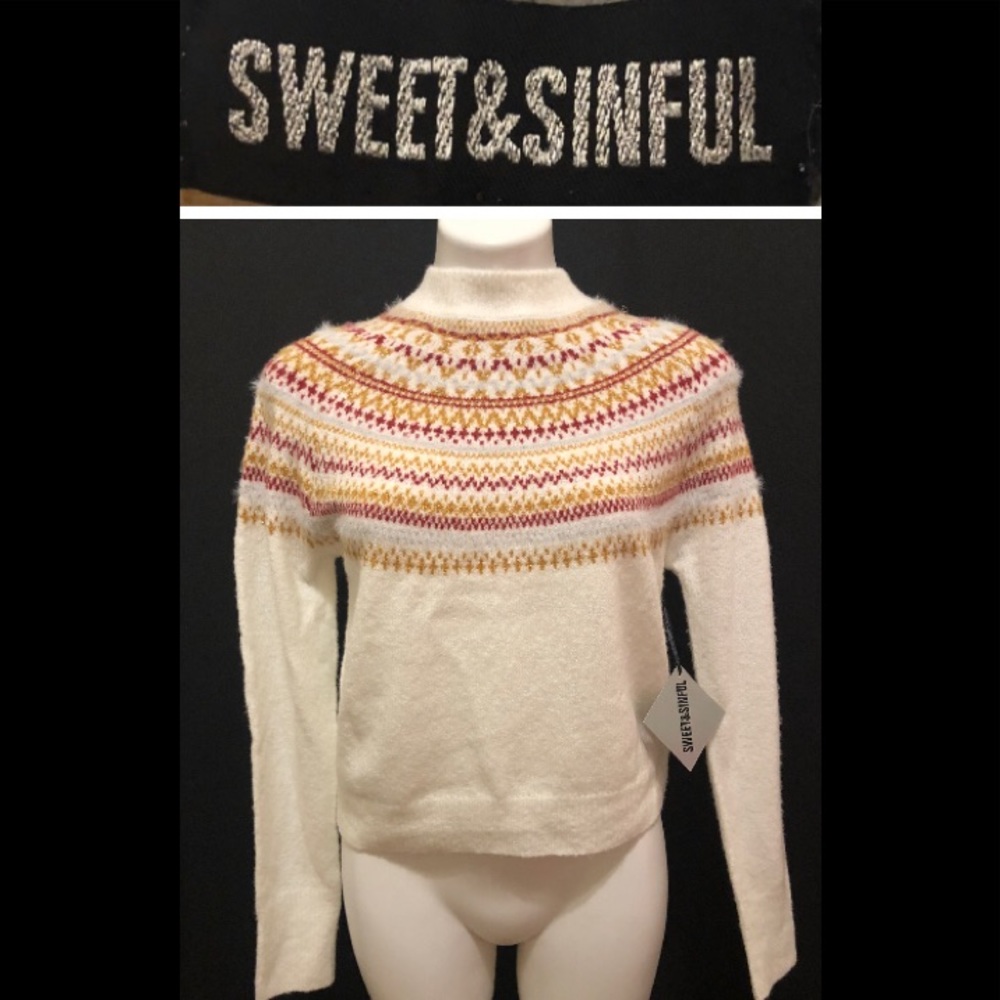 NWT Sweet & Sinful Soft Sweater w/ Scrunchie S